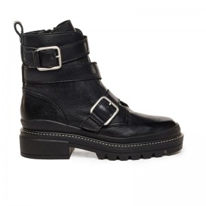 Black Women Bernardo Durban Moto Ankle Boots | KFS7227SM