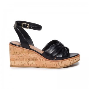 Black Women Bernardo Kearny Wedge Sandals | VHF7926OK