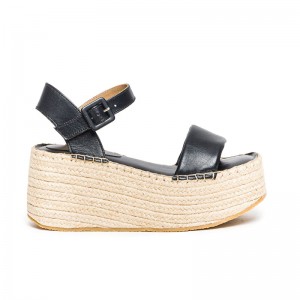 Black Women Bernardo Mallorca Espadrille Platform Sandals | WCL2749BH