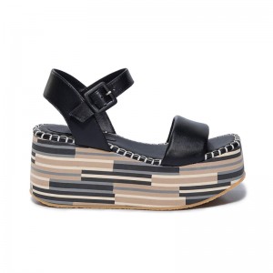 Black Women Bernardo Marley Platform Sandals | IQC7140AR