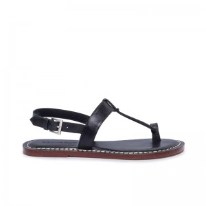 Black Women Bernardo Maverick 2 Toe Ring Flat Sandals | MQM5062OA