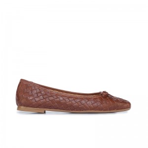 Chocolate Women Bernardo Gwynn Woven Ballet Flats | ILR10013FO