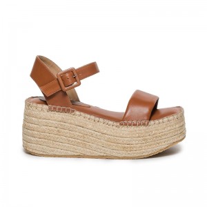 Dark Brown Women Bernardo Mallorca Espadrille Platform Sandals | FYB2028CA