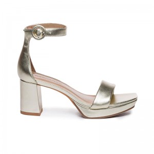 Gold Women Bernardo Carla Platform Sandals | HST4662UZ