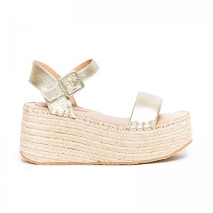 Gold Women Bernardo Mallorca Espadrille Platform Sandals | WJK4144WT