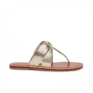 Gold Women Bernardo Margaret Thong Slide Sandals | VYG626WP