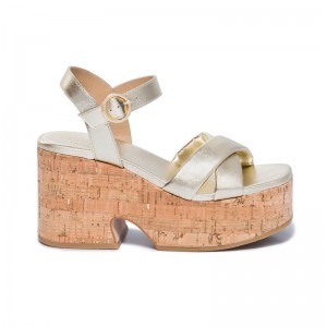 Gold Women Bernardo Weston Platform Sandals | UJS8087TX