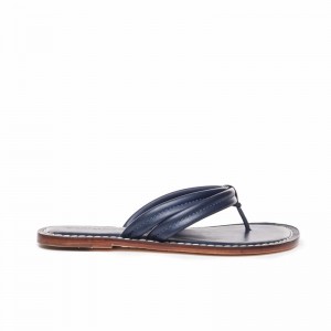 Navy Women Bernardo Miami Thong Slide Sandals | TWU558WT