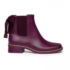 Purple Women Bernardo Briton Slip On Rain Chelsea Boots | DQJ9840OF