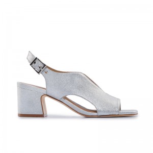 Silver Women Bernardo Bedford Mid Heels Sandals | GIT3764BC