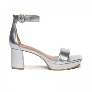 Silver Women Bernardo Carla Platform Sandals | YFP1072UF