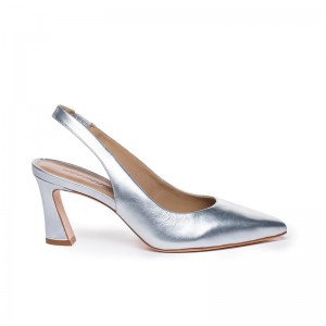 Silver Women Bernardo Felicity Slingback Pumps | FBS6333KN