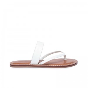 White Women Bernardo Leia Thong Flat Sandals | UGG4760TP