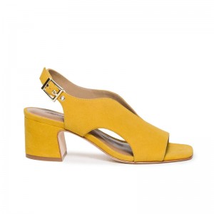 Yellow Women Bernardo Bedford Mid Heels Sandals | UWU7678SS