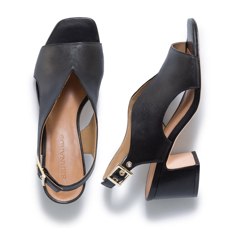 Black Women Bernardo Bedford Mid Heels Sandals | NFH1612OX