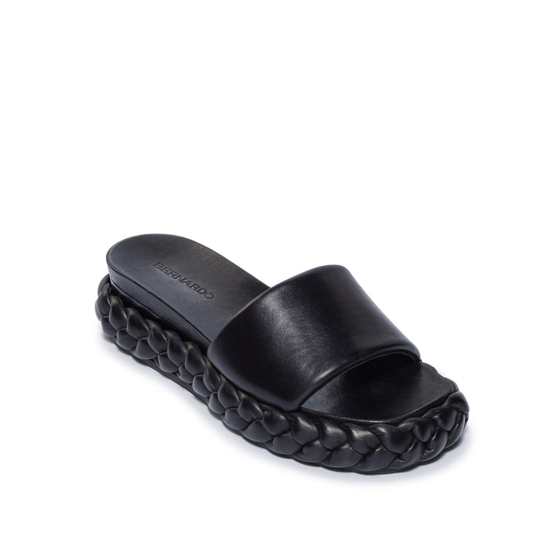 Black Women Bernardo Charleston Braided Slide Sandals | FFU7854RP