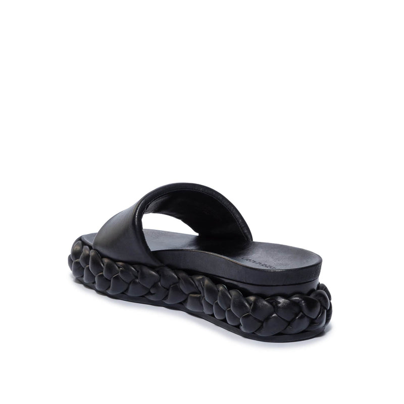 Black Women Bernardo Charleston Braided Slide Sandals | FFU7854RP