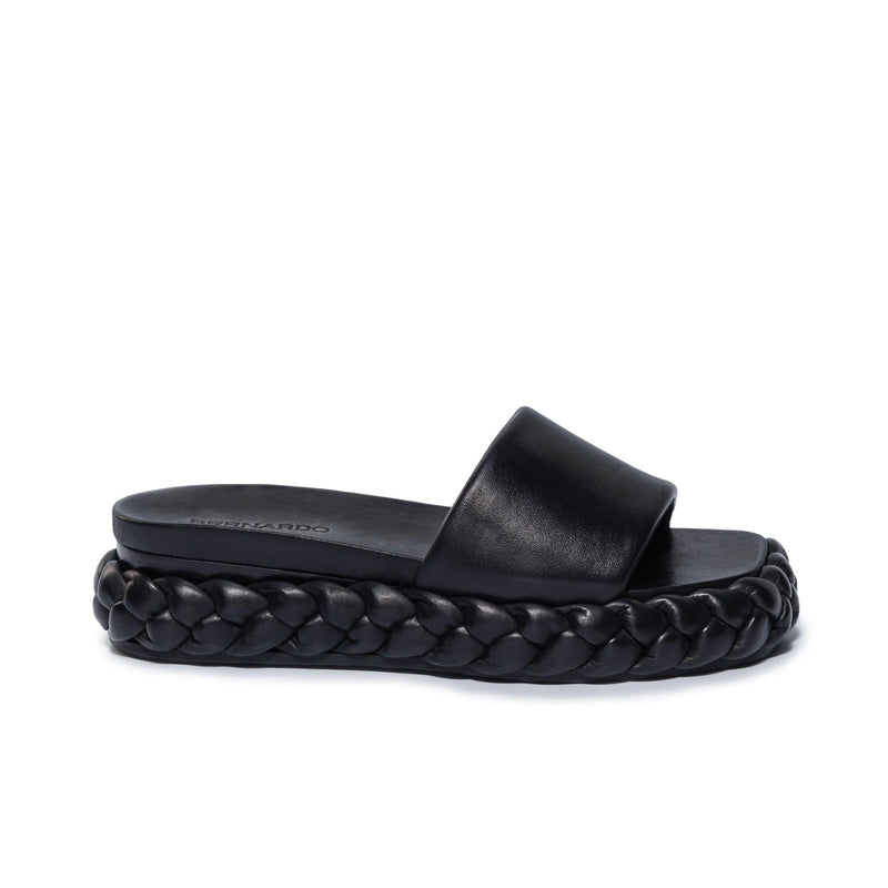 Black Women Bernardo Charleston Braided Slide Sandals | FFU7854RP