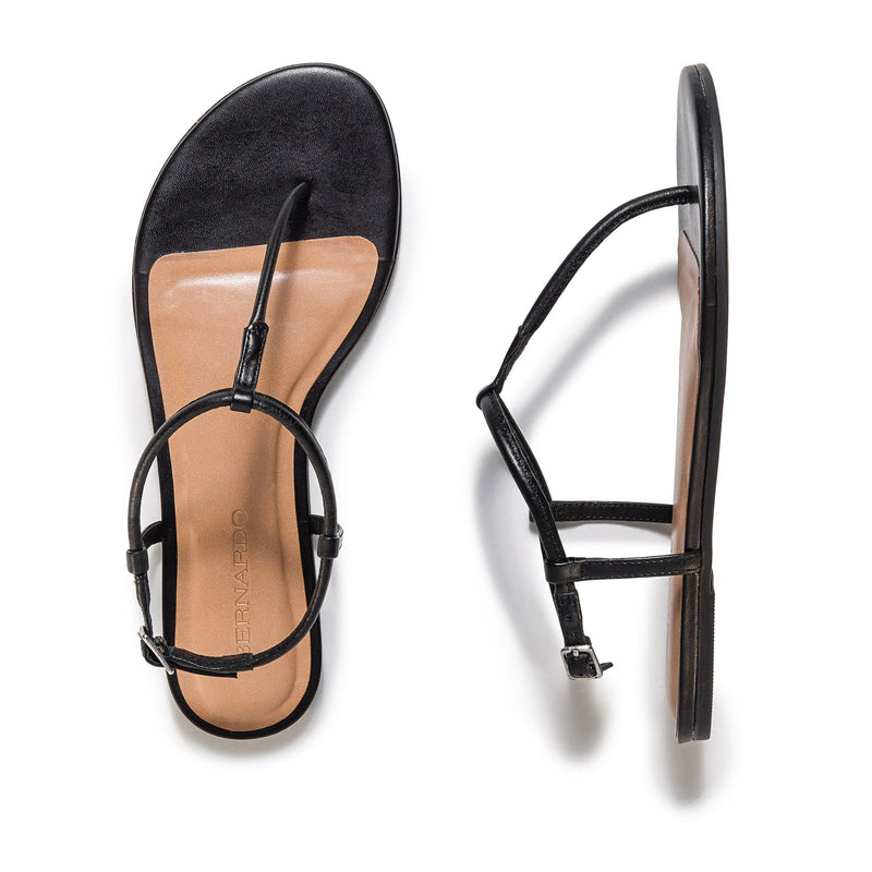 Black Women Bernardo Haven Thong Flat Sandals | JXP7191YH