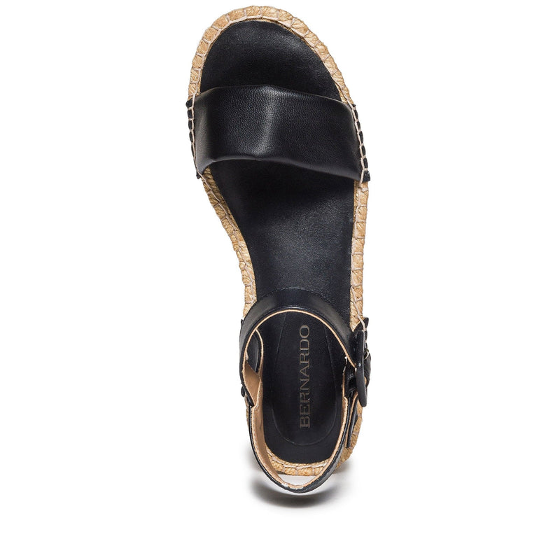 Black Women Bernardo Madrid Espadrille Wedge Sandals | VCG9083BY