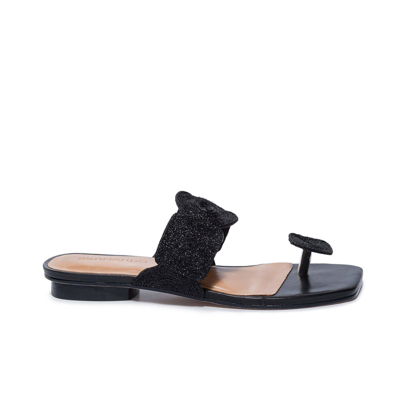 Black Women Bernardo Palermo Flat Sandals | EAB9824LC