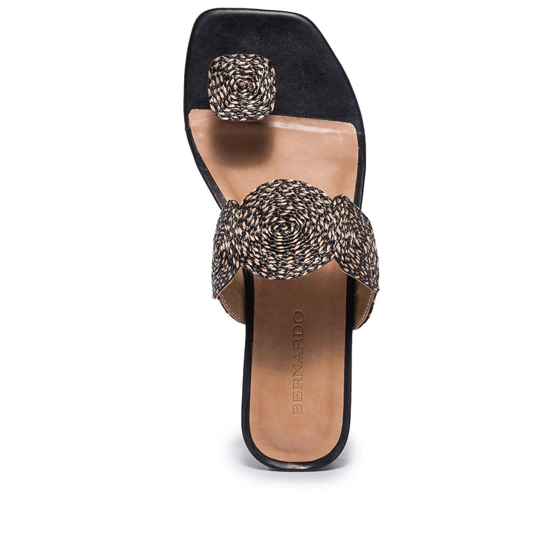 Black Women Bernardo Palermo Raffia Slide Sandals | HMZ735ET