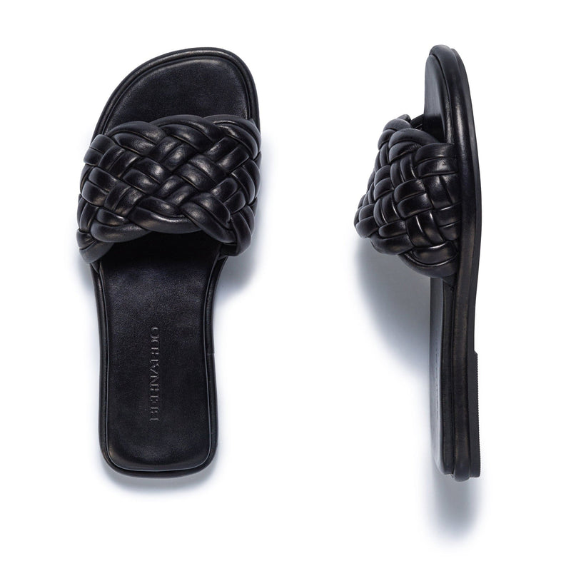 Black Women Bernardo Troy Woven Slide Sandals | ITG268RQ