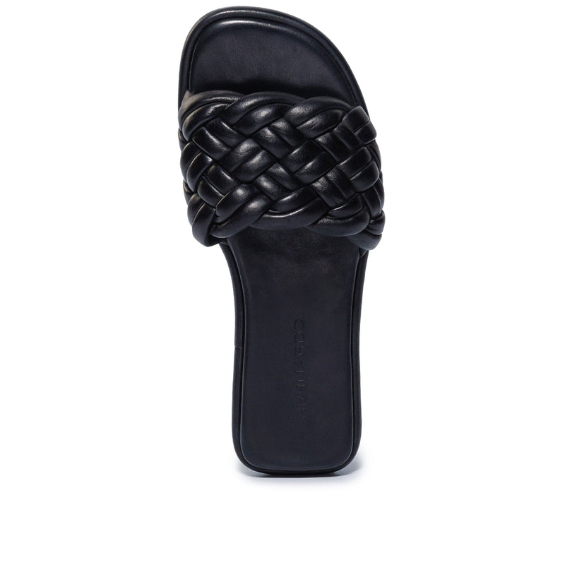 Black Women Bernardo Troy Woven Slide Sandals | ITG268RQ