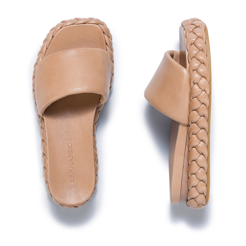 Brown Women Bernardo Charleston Braided Slide Sandals | ZBD132SH