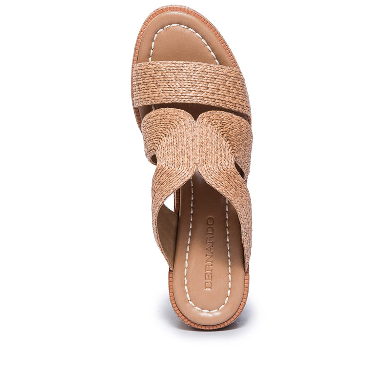 Brown Women Bernardo Kaian Raffia Wedge Sandals | NLD444DJ