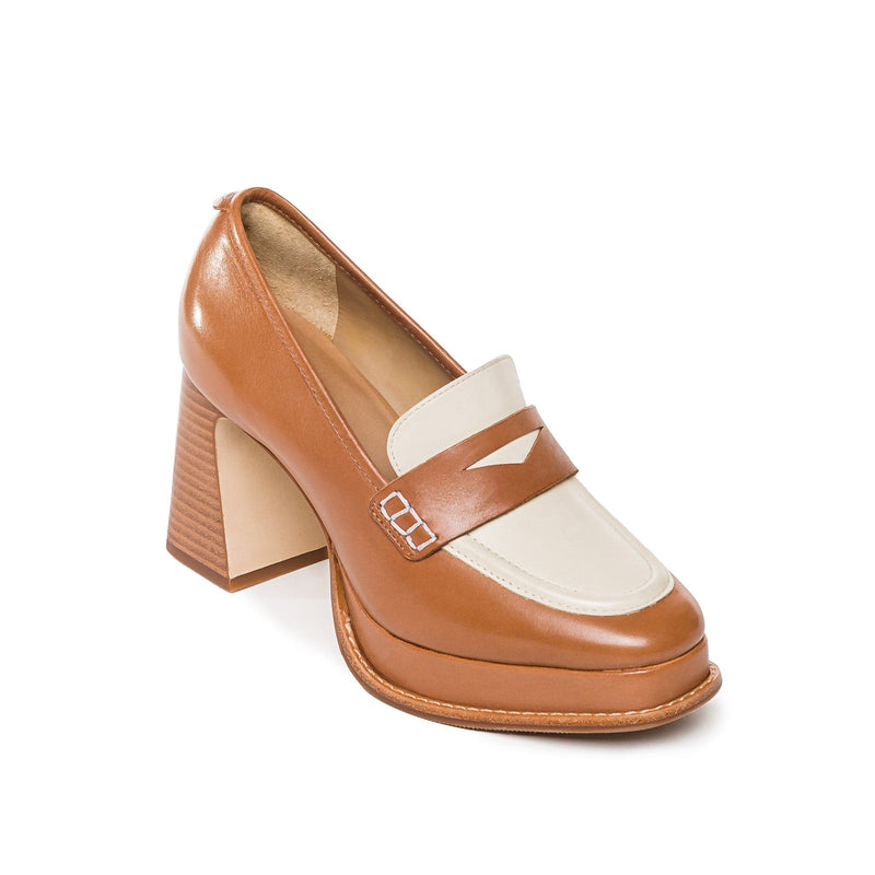 Dark Brown White Women Bernardo Natalie Platform Loafers | HRL2284QF