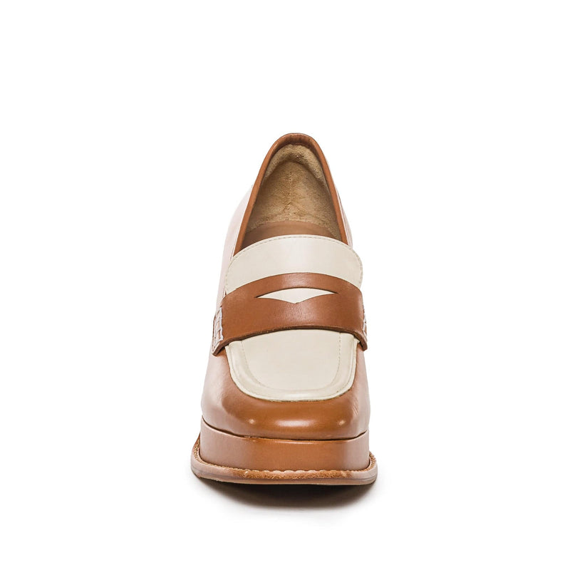 Dark Brown White Women Bernardo Natalie Platform Loafers | HRL2284QF