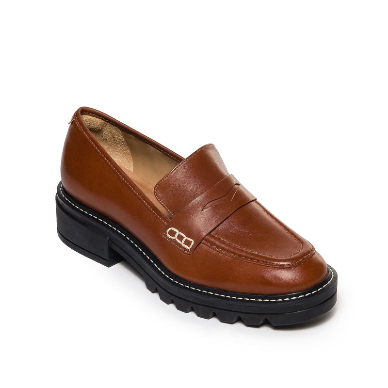 Dark Brown Women Bernardo Chandler Lug-Sole Loafers | BMM8628IK