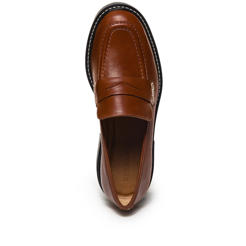 Dark Brown Women Bernardo Chandler Lug-Sole Loafers | BMM8628IK