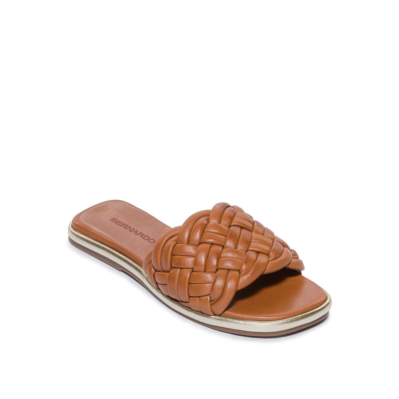 Dark Brown Women Bernardo Troy Woven Slide Sandals | ZUA9957AW