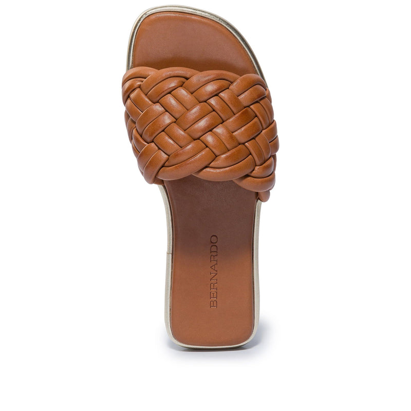 Dark Brown Women Bernardo Troy Woven Slide Sandals | ZUA9957AW