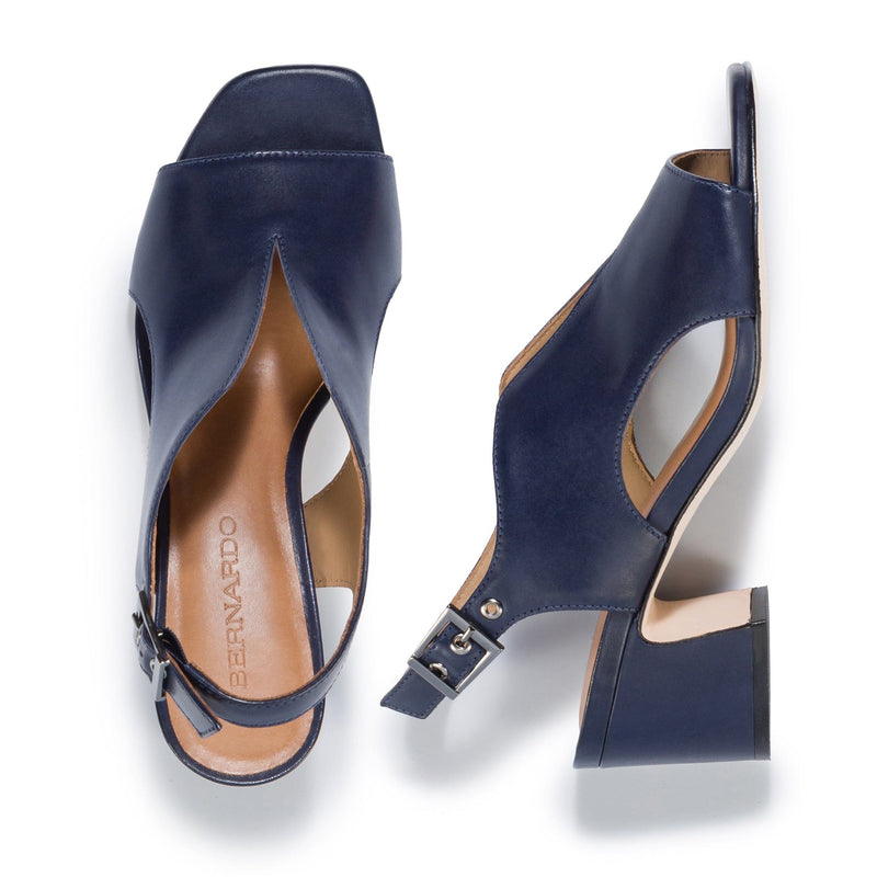 Dark Navy Women Bernardo Bedford Mid Heels Sandals | XQF5992PU