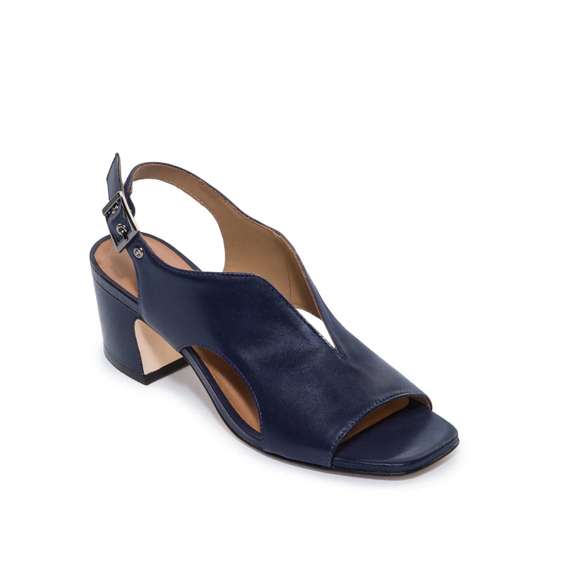 Dark Navy Women Bernardo Bedford Mid Heels Sandals | XQF5992PU