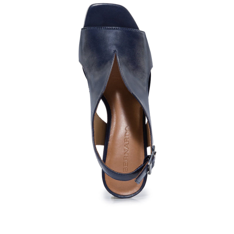 Dark Navy Women Bernardo Bedford Mid Heels Sandals | XQF5992PU