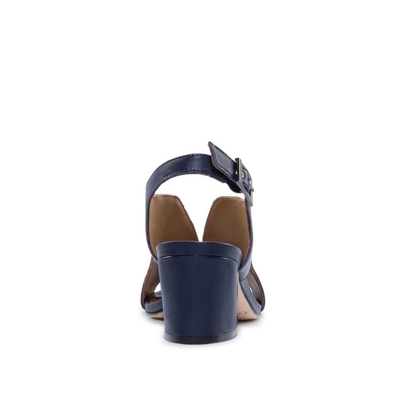 Dark Navy Women Bernardo Bedford Mid Heels Sandals | XQF5992PU