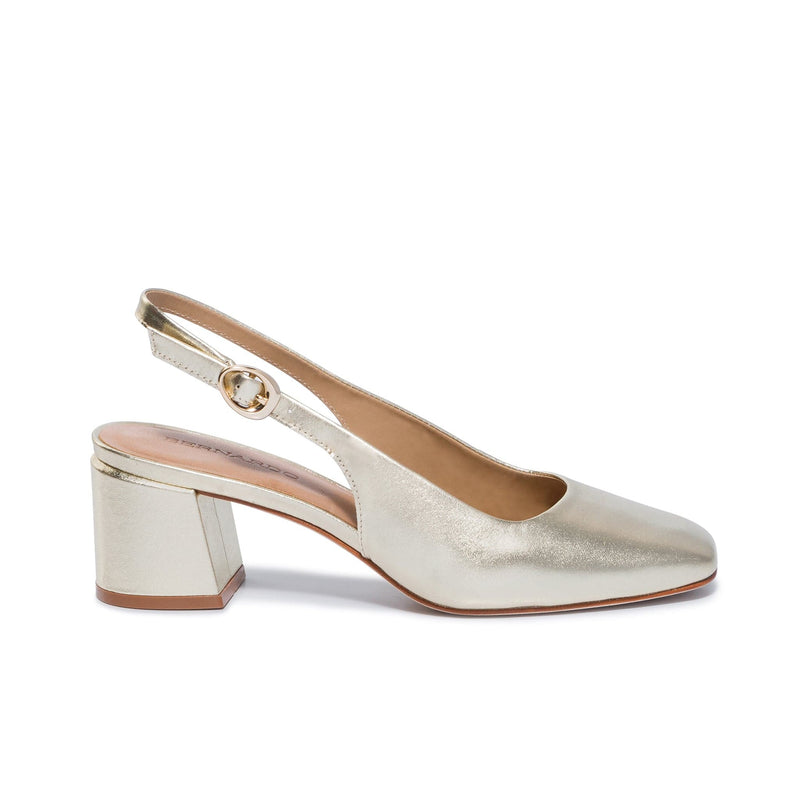 Gold Women Bernardo Alexia Slingback Pumps | MEC4047BL