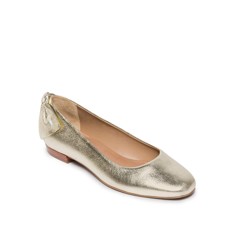 Gold Women Bernardo Eloisa Bow Ballet Flats | BUE3673NK