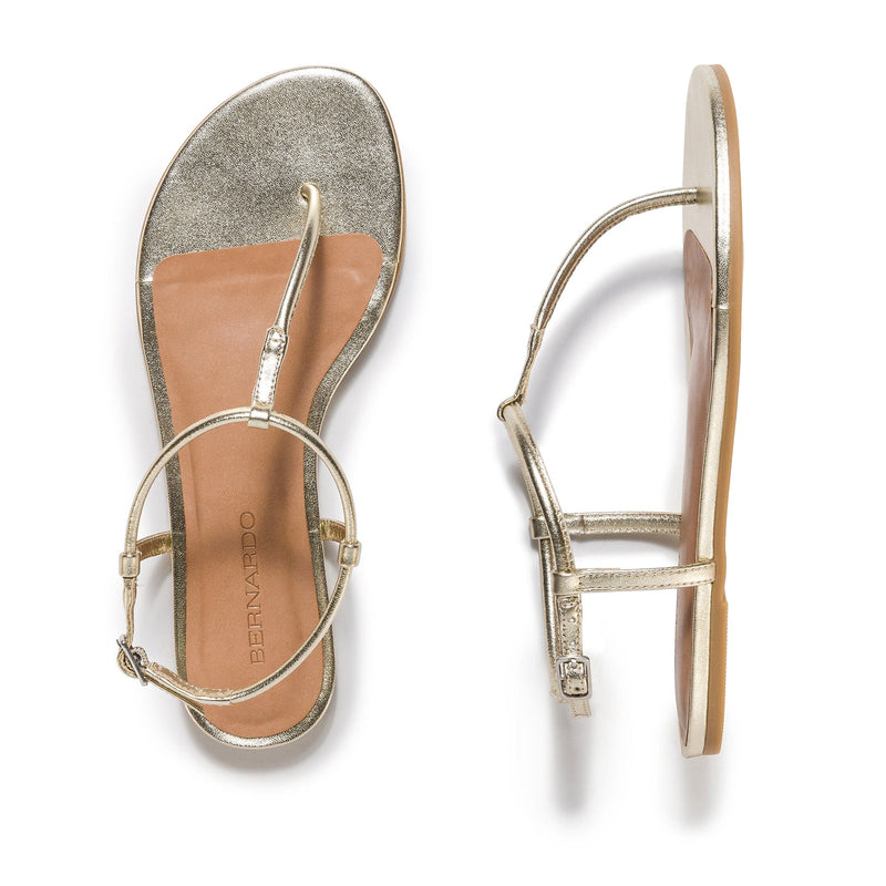 Gold Women Bernardo Haven Thong Flat Sandals | VKU4069HZ