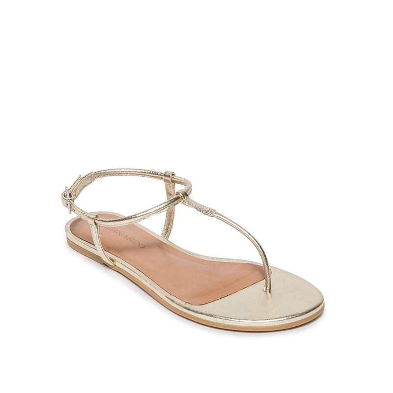 Gold Women Bernardo Haven Thong Flat Sandals | VKU4069HZ