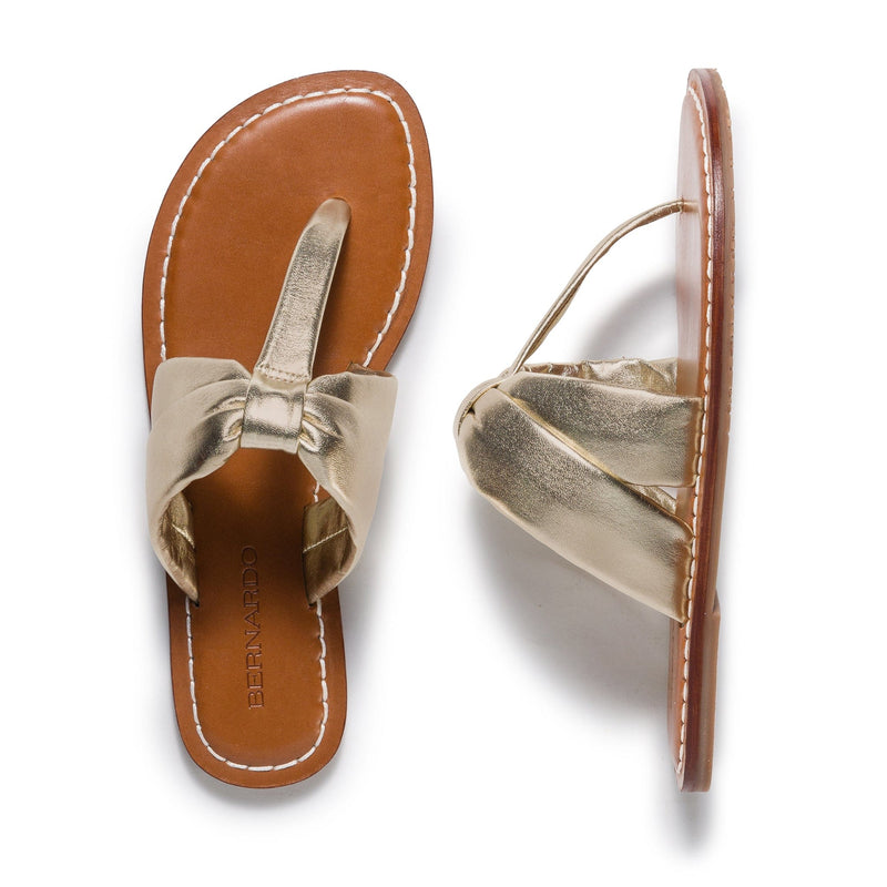 Gold Women Bernardo Margaret Thong Slide Sandals | VYG626WP