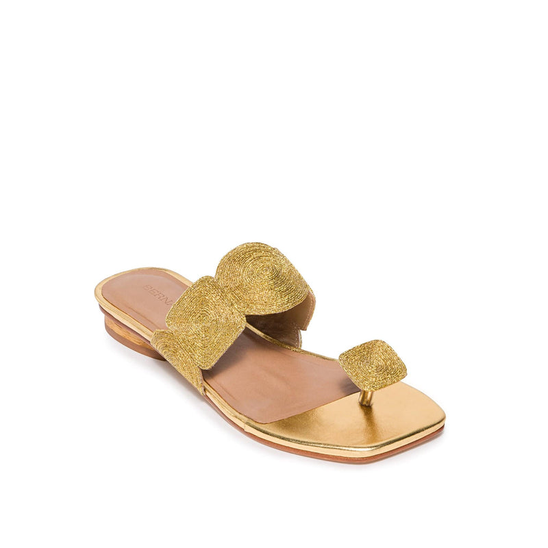 Gold Women Bernardo Palermo Flat Sandals | RCQ3898RU