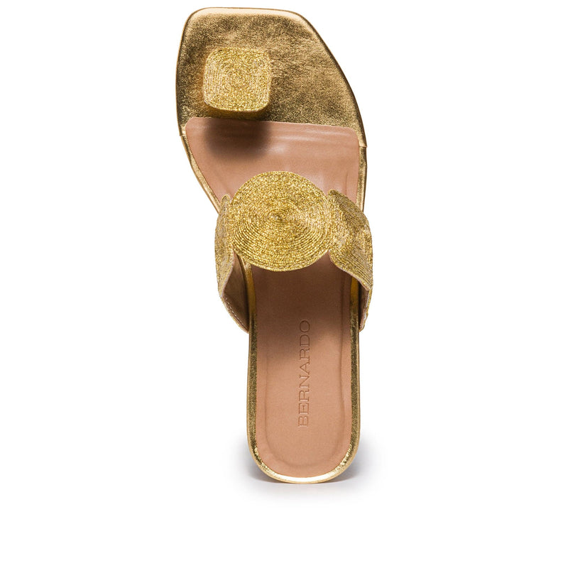 Gold Women Bernardo Palermo Flat Sandals | RCQ3898RU