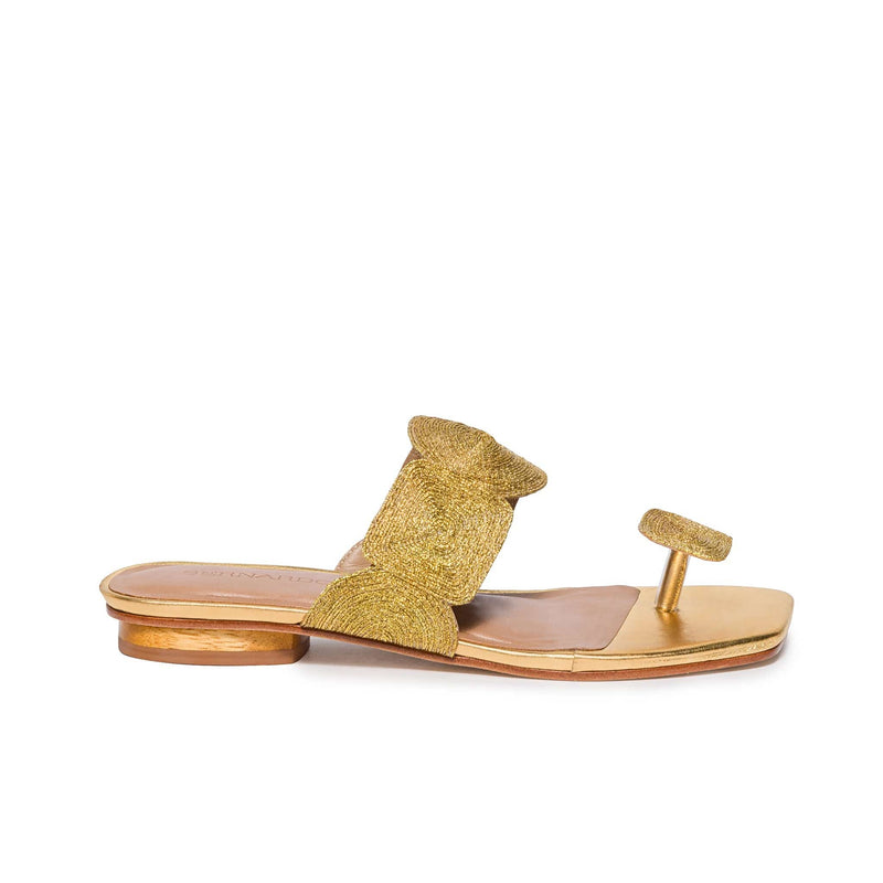 Gold Women Bernardo Palermo Flat Sandals | RCQ3898RU