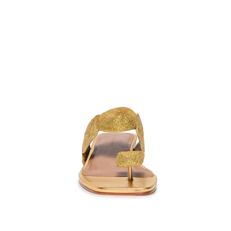 Gold Women Bernardo Palermo Slide Sandals | KRS346ZT