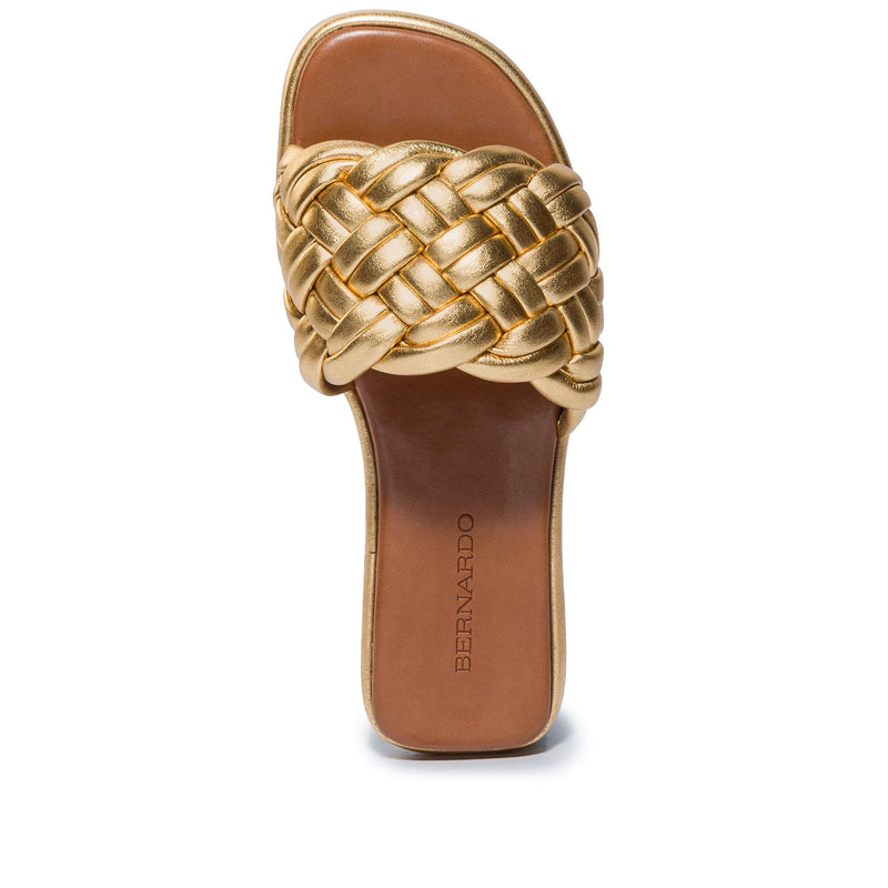 Gold Women Bernardo Troy Woven Slide Sandals | ABL5024KN